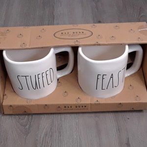 Rae Dunn Mug Set - Stuffed & Feast, NIB!